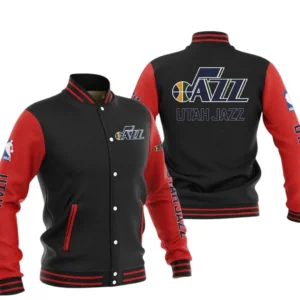 Utah Jazz Baseball Jacket NBA82210125039 - Gift For Fan Utah Jazz -Red Black