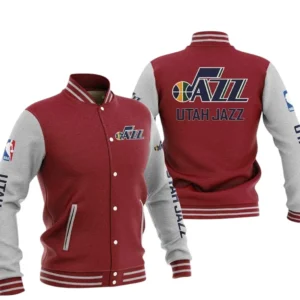 Utah Jazz Baseball Jacket NBA82210125039 - Gift For Fan Utah Jazz -Dark Red