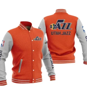 Utah Jazz Baseball Jacket NBA82210125039 - Gift For Fan Utah Jazz -Orange