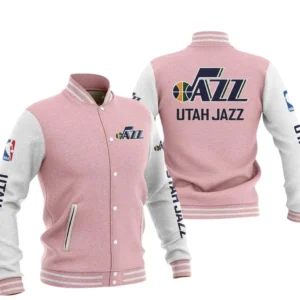 Utah Jazz Baseball Jacket NBA82210125039 - Gift For Fan Utah Jazz -Pink