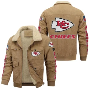 Kansas City Chiefs NFL Thickened Corduroy Jacket NFL87020625222, Gift For Fan Kansas City Chiefs - Khaki