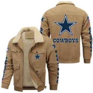 Dallas Cowboys NFL Thickened Corduroy Jacket NFL87020625225, Gift For Fan Dallas Cowboys - Khaki