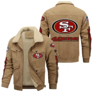 San Francisco 49ers NFL Thickened Corduroy Jacket NFL87020625231, Gift For Fan San Francisco 49ers - Khaki