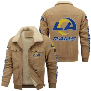 Los Angeles Rams NFL Thickened Corduroy Jacket NFL87020625234, Gift For Fan Los Angeles Rams - Khaki
