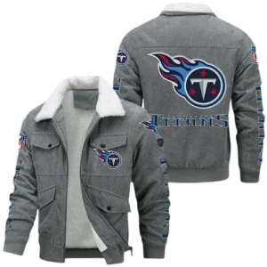 Tennessee Titans NFL Thickened Corduroy Jacket NFL87020625238, Gift For Fan Tennessee Titans - Gray