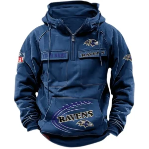 Baltimore Ravens NFL Tactical Quarter Zip Hoodie NFL91020725333, Gift For Fan Baltimore Ravens - Dark Blue