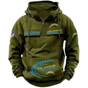 Los Angeles Chargers NFL Tactical Quarter Zip Hoodie NFL91020725334, Gift For Fan Los Angeles Chargers - Army Green
