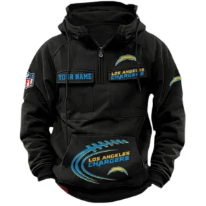 Los Angeles Chargers NFL Tactical Quarter Zip Hoodie NFL91020725334, Gift For Fan Los Angeles Chargers - Black