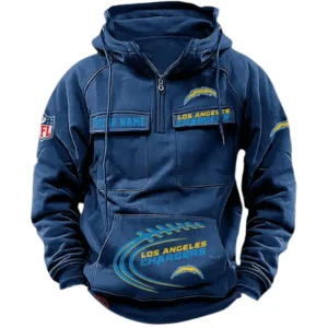 Los Angeles Chargers NFL Tactical Quarter Zip Hoodie NFL91020725334, Gift For Fan Los Angeles Chargers - Dark Blue