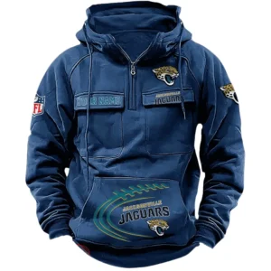 Jacksonville Jaguars NFL Tactical Quarter Zip Hoodie NFL91020725336, Gift For Fan Jacksonville Jaguars - Dark Blue
