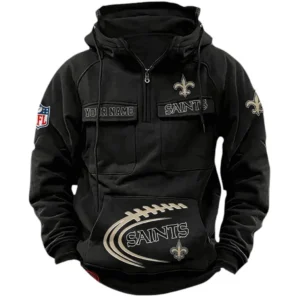 New Orleans Saints NFL Tactical Quarter Zip Hoodie NFL91020725337, Gift For Fan New Orleans Saints - Black