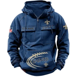 New Orleans Saints NFL Tactical Quarter Zip Hoodie NFL91020725337, Gift For Fan New Orleans Saints - Dark Blue