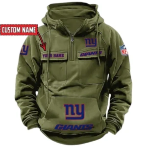 New York Giants NFL Tactical Quarter Zip Hoodie NFL91020725338, Gift For Fan New York Giants - Army Green