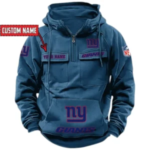 New York Giants NFL Tactical Quarter Zip Hoodie NFL91020725338, Gift For Fan New York Giants - Dark Blue