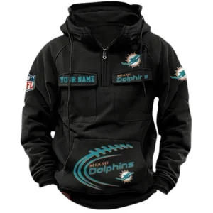 Miami Dolphins NFL Tactical Quarter Zip Hoodie NFL91020725340, Gift For Fan Miami Dolphins - Black