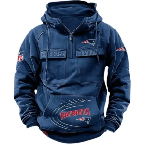 New England Patriots NFL Tactical Quarter Zip Hoodie NFL91020725341, Gift For Fan New England Patriots - Dark Blue