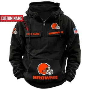 Cleveland Browns NFL Tactical Quarter Zip Hoodie NFL91020725342, Gift For Fan Cleveland Browns - Black