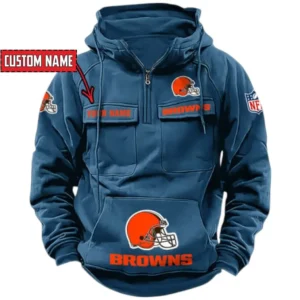 Cleveland Browns NFL Tactical Quarter Zip Hoodie NFL91020725342, Gift For Fan Cleveland Browns - Dark Blue