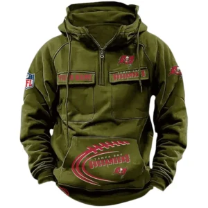 Tampa Bay Buccaneers NFL Tactical Quarter Zip Hoodie NFL91020725343, Gift For Fan Tampa Bay Buccaneers - Army Green