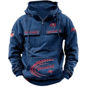 Tampa Bay Buccaneers NFL Tactical Quarter Zip Hoodie NFL91020725343, Gift For Fan Tampa Bay Buccaneers - Dark Blue
