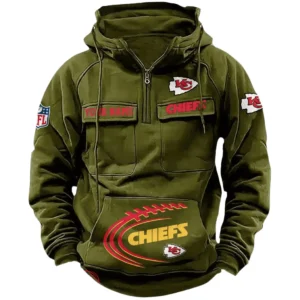 Kansas City Chiefs NFL Tactical Quarter Zip Hoodie NFL91020725346, Gift For Fan Kansas City Chiefs - Army Green