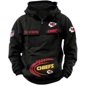 Kansas City Chiefs NFL Tactical Quarter Zip Hoodie NFL91020725346, Gift For Fan Kansas City Chiefs - Black