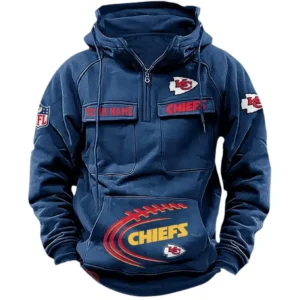 Kansas City Chiefs NFL Tactical Quarter Zip Hoodie NFL91020725346, Gift For Fan Kansas City Chiefs - Dark Blue
