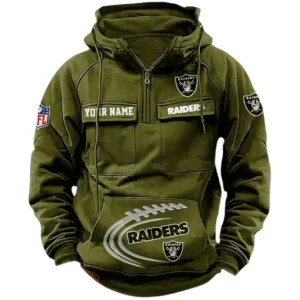 Las Vegas Raiders NFL Tactical Quarter Zip Hoodie NFL91020725347, Gift For Fan Las Vegas Raiders - Army Green