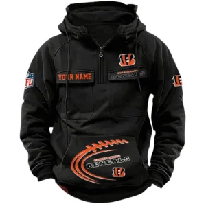 Cincinnati Bengals NFL Tactical Quarter Zip Hoodie NFL91020725362, Gift For Fan Cincinnati Bengals - Black