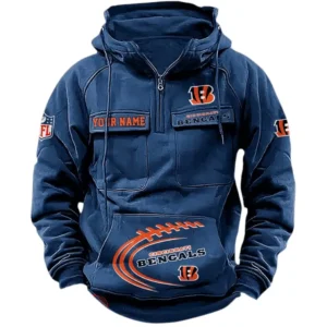 Cincinnati Bengals NFL Tactical Quarter Zip Hoodie NFL91020725362, Gift For Fan Cincinnati Bengals - Dark Blue