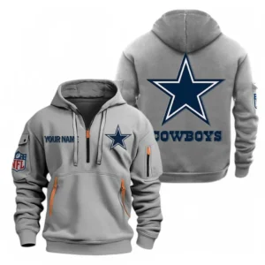 Dallas Cowboys NFL Hoodie Half Zipper NFL91020725558, Gift For Fan Dallas Cowboys - Gray
