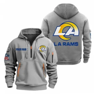 Los Angeles Rams NFL Hoodie Half Zipper NFL91020725560, Gift For Fan Los Angeles Rams - Gray