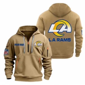 Los Angeles Rams NFL Hoodie Half Zipper NFL91020725560, Gift For Fan Los Angeles Rams - Khaki