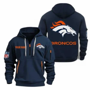 Denver Broncos NFL Hoodie Half Zipper NFL91020725561, Gift For Fan Denver Broncos - Navy