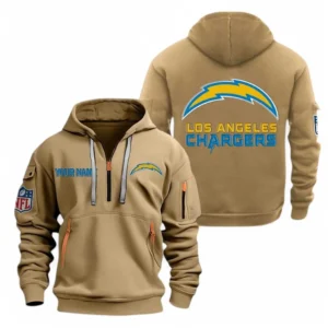 Los Angeles Chargers NFL Hoodie Half Zipper NFL91020725563, Gift For Fan Los Angeles Chargers - Khaki