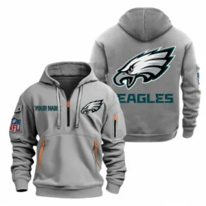 Philadelphia Eagles NFL Hoodie Half Zipper NFL91020725564, Gift For Fan Philadelphia Eagles - Gray