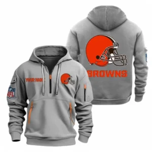 Cleveland Browns NFL Hoodie Half Zipper NFL91020725565, Gift For Fan Cleveland Browns - Gray