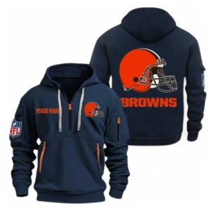 Cleveland Browns NFL Hoodie Half Zipper NFL91020725565, Gift For Fan Cleveland Browns - Navy