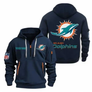 Miami Dolphins NFL Hoodie Half Zipper NFL91020725568, Gift For Fan Miami Dolphins - Navy