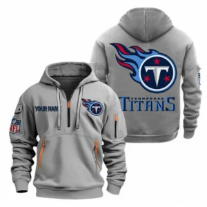 Tennessee Titans NFL Hoodie Half Zipper NFL91020725571, Gift For Fan Tennessee Titans - Gray