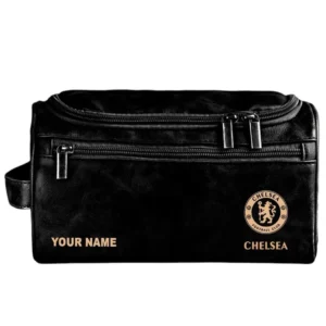 Chelsea Leather Toiletry Bag, All Over Print Leather Toiletry Bag Chelsea - Black DEPL5405092026