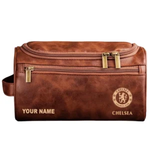 Chelsea Leather Toiletry Bag, All Over Print Leather Toiletry Bag Chelsea - Red Brown DEPL5405092026