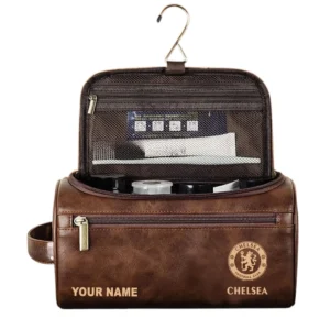 Chelsea Leather Toiletry Bag, All Over Print Leather Toiletry Bag Chelsea - Dark Brown DEPL5405092026