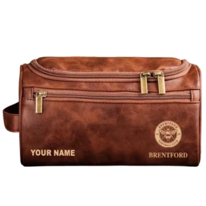 Brentford Leather Toiletry Bag, All Over Print Leather Toiletry Bag Brentford - Red Brown DEPL5405092032