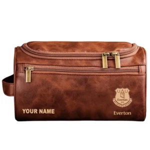 Everton Leather Toiletry Bag, All Over Print Leather Toiletry Bag Everton - Red Brown DEPL5405092056