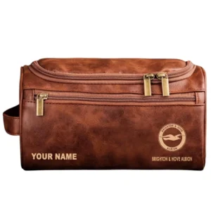 Brighton Leather Toiletry Bag, All Over Print Leather Toiletry Bag Brighton - Red Brown DEPL5405092061