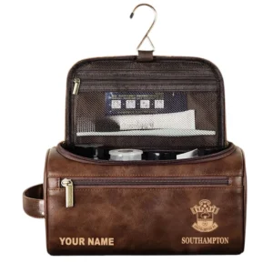 Southampton Leather Toiletry Bag, All Over Print Leather Toiletry Bag Southampton - Dark Brown DEPL5405092063