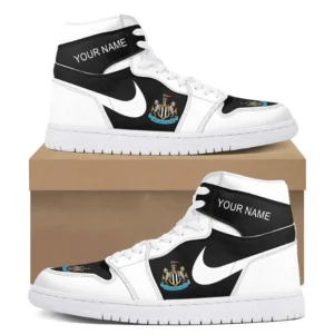 Newcastle United Air Jordan 1 High Sneakers, Nike Sneakers For Newcastle United Fans EPL16042525670