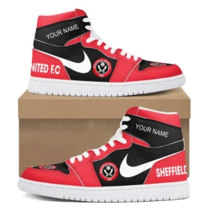 Sheffield United Air Jordan 1 High Sneakers, Nike Sneakers For Sheffield United Fans EPL16042525683