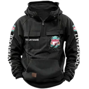 Liverpool Hoodie  Tactical Quarter Zip, All Over Print Hoodie Liverpool EPL17042625333 - Black